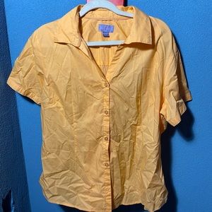 Laura Scott 's Button-down Shirt Size XL, Gold,Yellow, Polyester